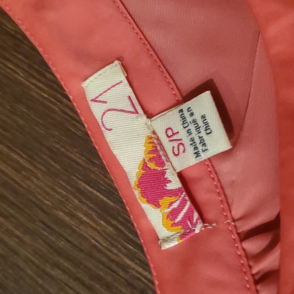 Forever 21 Peach Pink Vneck Tie Back Blouse S/P - Picture 4 of 5